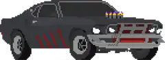 pixel art car with flashing lights