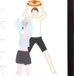 Anime girl and man dancing with pizza