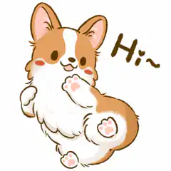 Cute corgi waving hi