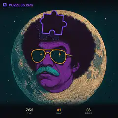 Afro Man Moon Puzzle