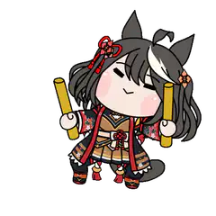 chibi horse girl with drumsticks