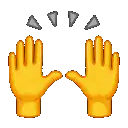 raising hands with impact lines