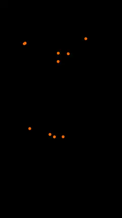 Orange dots forming Pit Coin text