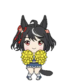 Chibi horse girl cheerleader jumping