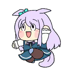 Chibi anime girl dancing excitedly