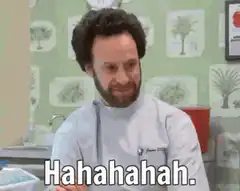 Dr. Cox laughs and steals something