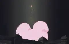 pink cloud bunny appears