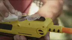 Fly on a Nerf gun and food