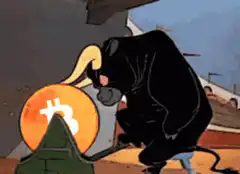 Black bull forging Bitcoin