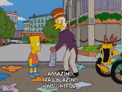 Mr. Burns gives Bart clothes