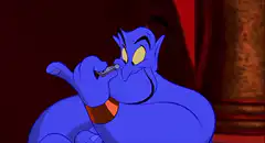 Genie zips his mouth shut