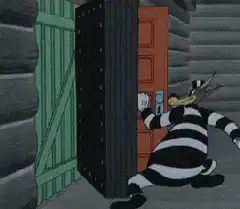 Sylvester the Cat tries to open a door