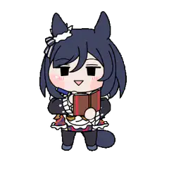 Chibi horse girl reading book