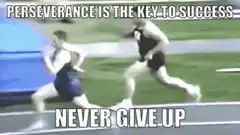 Runner trips over hurdles but keeps going