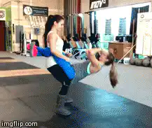 Woman doing squats with another woman on her back