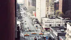 New York City street traffic from above