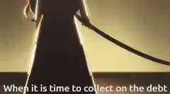 anime girl with sword sunset