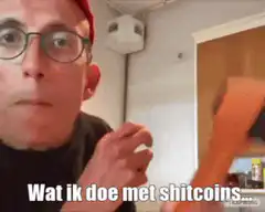 Man throwing shitcoins