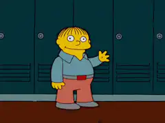 Ralph Wiggman waving at lockers