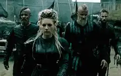 Astrid and Vikings walking forward