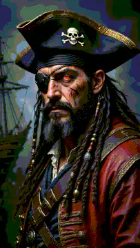 Pirate with glowing red eye