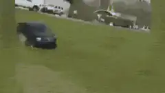 pickup truck flips over in crash