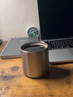 Coffee cup on desk