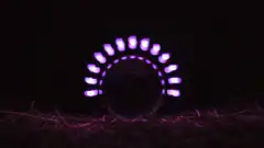 Crystal ball with changing colored lights