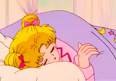 Sailor Moon sleeping under blanket