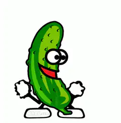 Happy cartoon pickle dancing