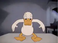 Donald Duck shrugging