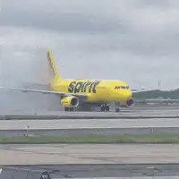 Spirit Airlines plane on runway