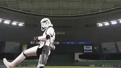 Darth Vader Force throws baseball at Death Star