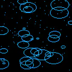 pixel art blue bubbles rising