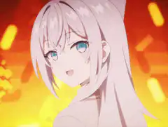 anime girl peace sign with stars