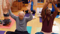 Prince Charles doing yoga