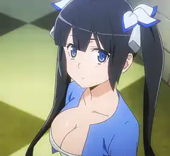 Azusa looking up and smiling
