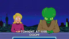 Zoidberg and Laverne on News Desk