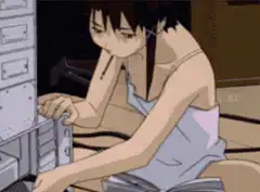 Rei Ayanami and Kaji in Neon Genesis Evangelion