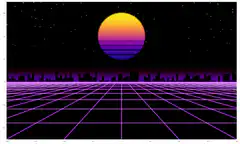 retro synthwave sunset grid