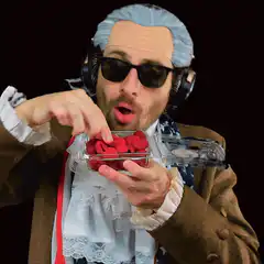 Man picks raspberry that gets eaten