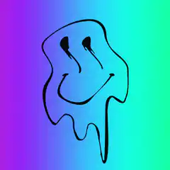 Melting Smiley Face Rainbow Background
