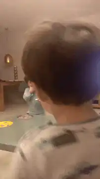 Toddler turns around to see sibling eating