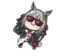 chibi horse girl dancing with sunglasses