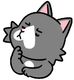 Sad gray cat crying