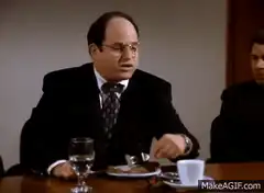 George Costanza eating pancakes