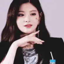 Wonyoung posing with hand on chin