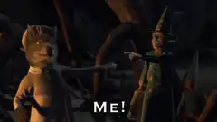 Donkey points at self saying Me!