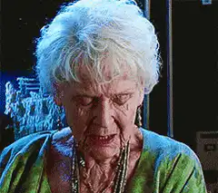 Elderly woman crying