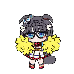 chibi cheerleader with pom poms